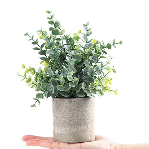 2 Pack Sage Green Eucalyptus Potted Artificial Plants