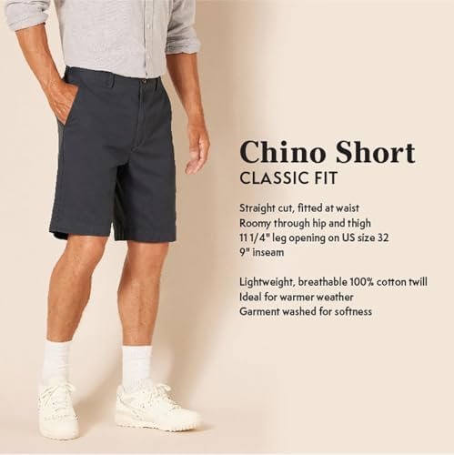 Amazon Essentials Men's Classic-Fit 9" Khaki Shorts