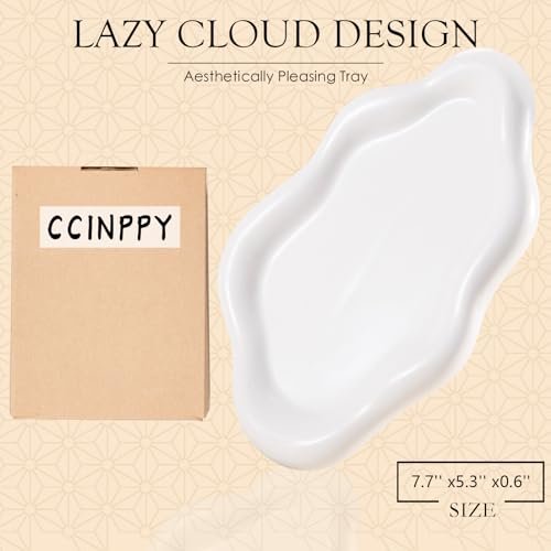 CCINPPY Cloud Jewelry Tray: Elegant Ceramic Trinket Dish