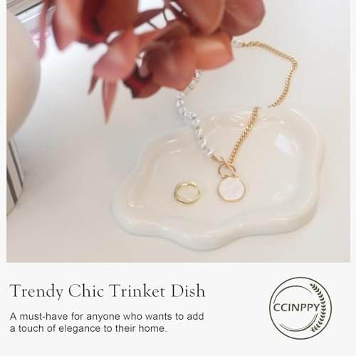 CCINPPY Cloud Jewelry Tray: Elegant Ceramic Trinket Dish