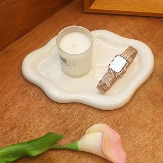 CCINPPY Cloud Jewelry Tray: Elegant Ceramic Trinket Dish