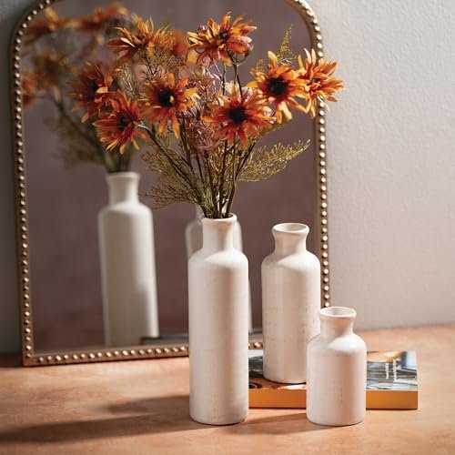 Charming Sullivans White Ceramic Farmhouse Vase Set