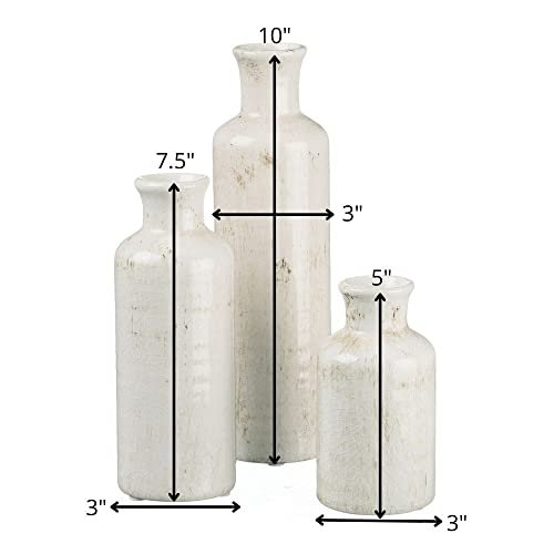 Charming Sullivans White Ceramic Farmhouse Vase Set