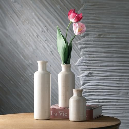 Charming Sullivans White Ceramic Farmhouse Vase Set