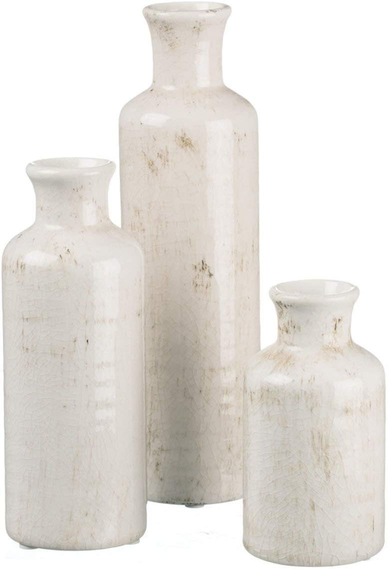 Charming Sullivans White Ceramic Farmhouse Vase Set