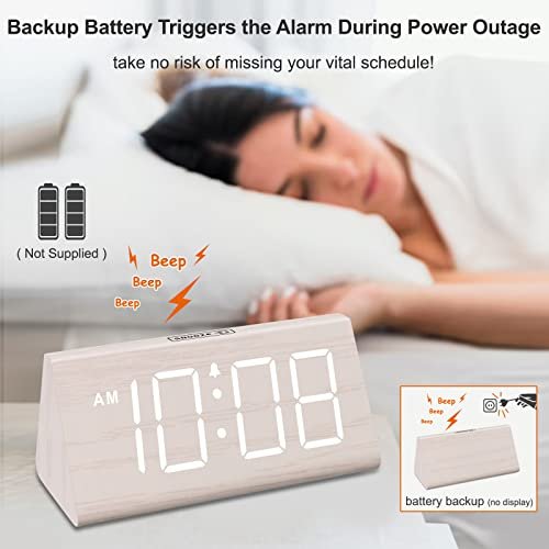 DreamSky Wooden Digital Alarm Clock: Stylish & Functional