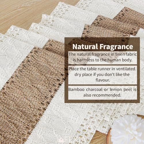 FEXIA 72" Boho Macrame Table Runner with Tassels