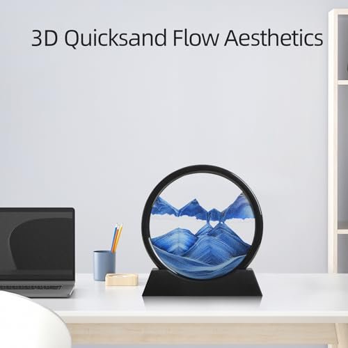 Mesmerizing 3D Blue Sand Art for Relaxation