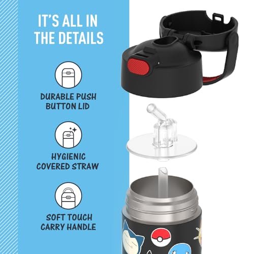Pokémon THERMOS FUNTAINER 12oz Kids Water Bottle with Straw
