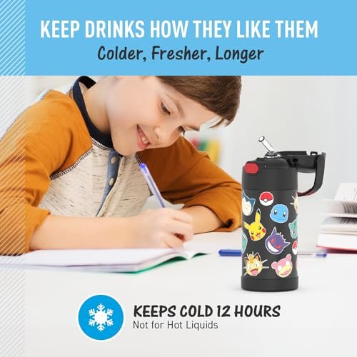 Pokémon THERMOS FUNTAINER 12oz Kids Water Bottle with Straw