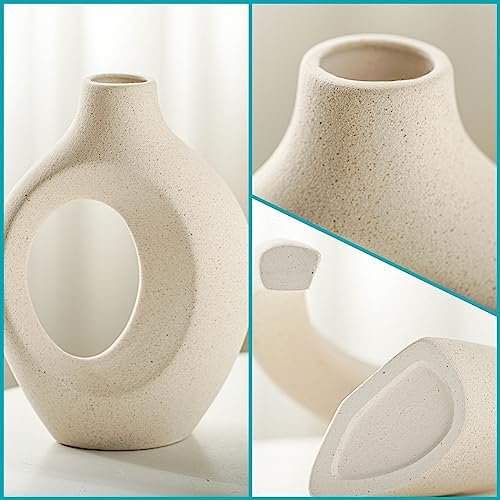 Snuggle Hollow Boho Ceramic Vase Set - Nordic Aesthetic